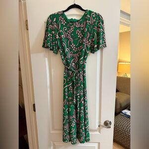 Kasper Floral Green Dress Size L